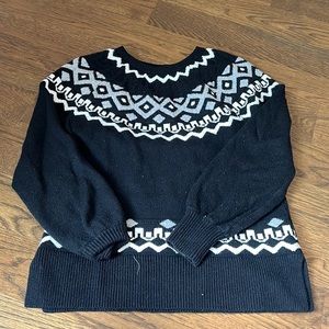 Loft blouson sleeved fair isle sweater
